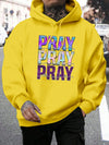 Pray Print Men's Casual Fleece Hoodie