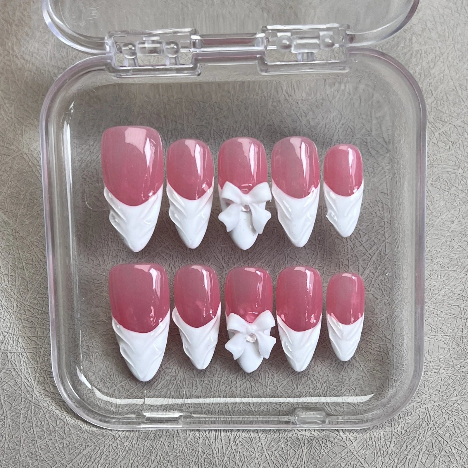Elegant Bow Press On Nails Art