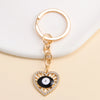 Delicate Evil Blue Eye Enamel Zircon Keychain Love Heart Devil's eye