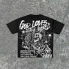 God Loves World Graphic Oversized Y2K Cotton T-Shirt