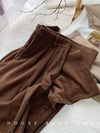 High Waist Women Retro Corduroy Pants Fall Straight Causal Full Length Trousers