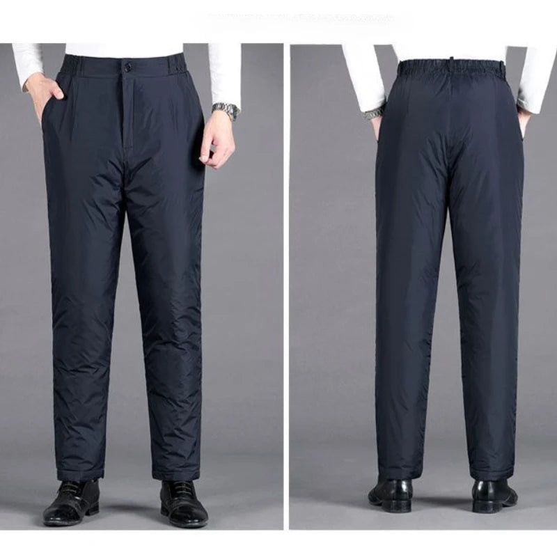 Thickened Down Men's Trousers Winter Warm Straight