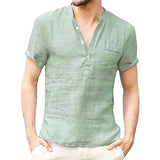 Short-Sleeved T-shirt Cotton and Linen Led Casual