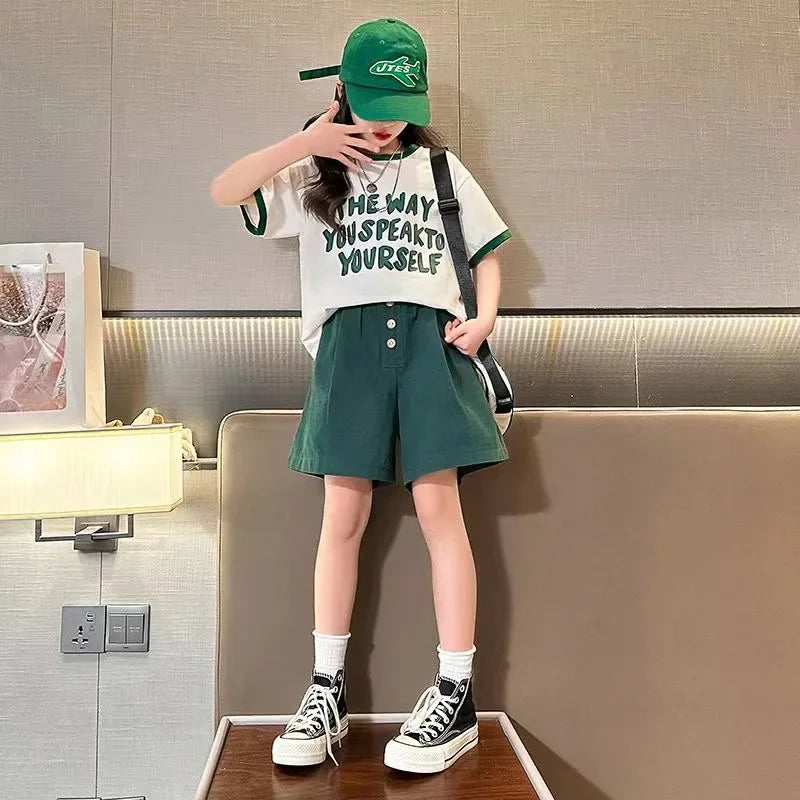 Kids' Summer Color Block Sports Suit