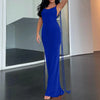 Backless Spaghetti Strap Fishtail Maxi Dress