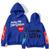 Graffiti Print Padded Sweatshirt Lucky Me I See Ghosts Graphic Y2k