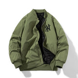 Men's Padded Bomber Jacket with High-Quality Embroidery Winter Autumn Zip-Up Windbreaker