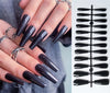 Acrylic RedBlack Gradient Press-on Nails Coffin Ballerina False