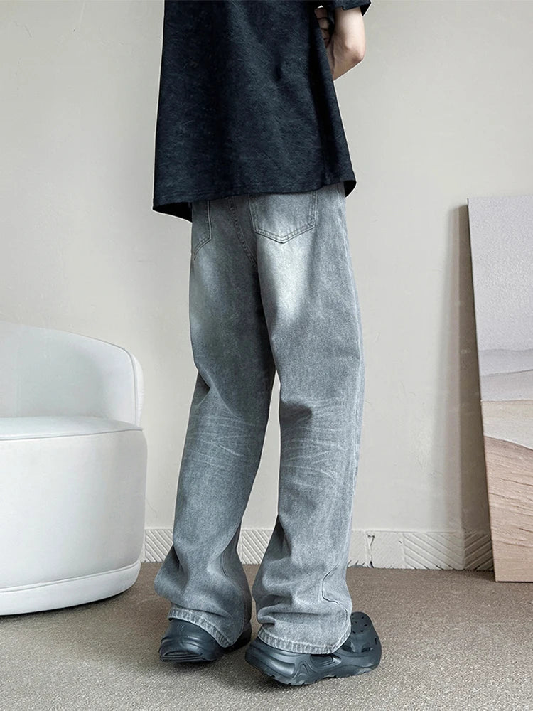 Vintage Gray Baggy Jeans: Y2k Fashion for Men
