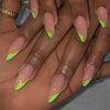 Colorful Glossy Acrylic Press On Nails Long Coffin Tips