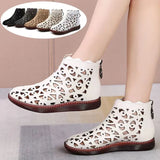 Genuine Leather Sandals Breathable Hole Boots Flat Soft Non-slip Comfortable