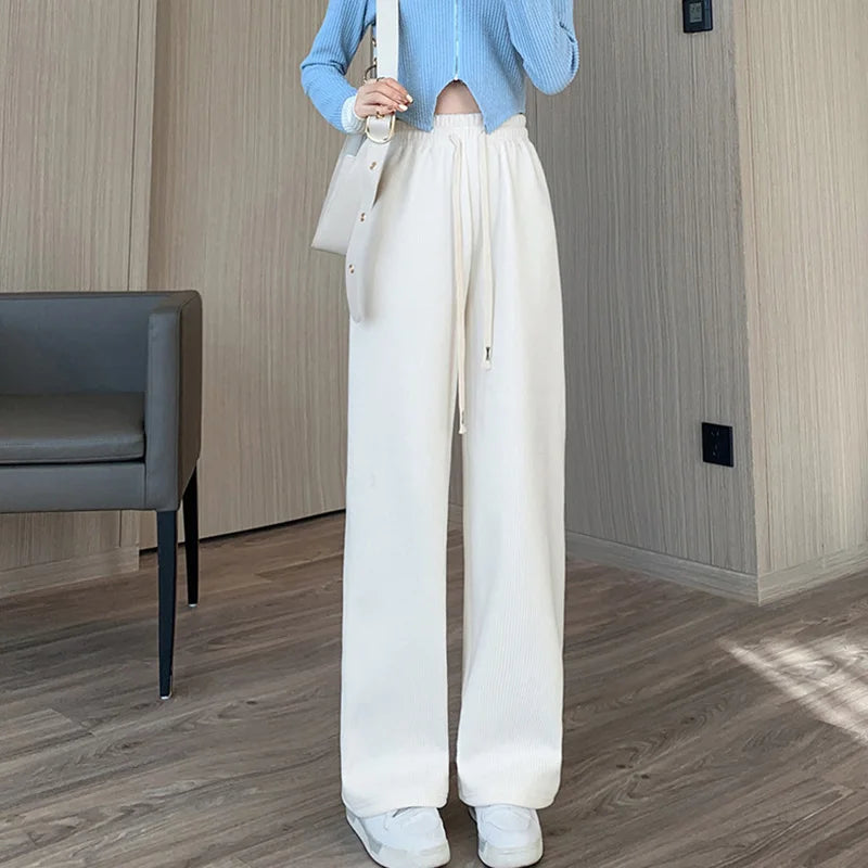 Elastic Waist Wide Leg Trousers