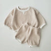 New Baby Waffle Sweatshirt and Pants Set Autumn Spring Outfits