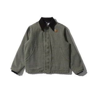 Vintage Thickened Cotton-Padded Canvas Jacket Loose-Fit