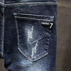 Ripped Slim-fit Denim Jeans Korean Style Stretchy Versatile