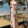 Summer Print Dress Women Strap Sleeveless Slim Fit