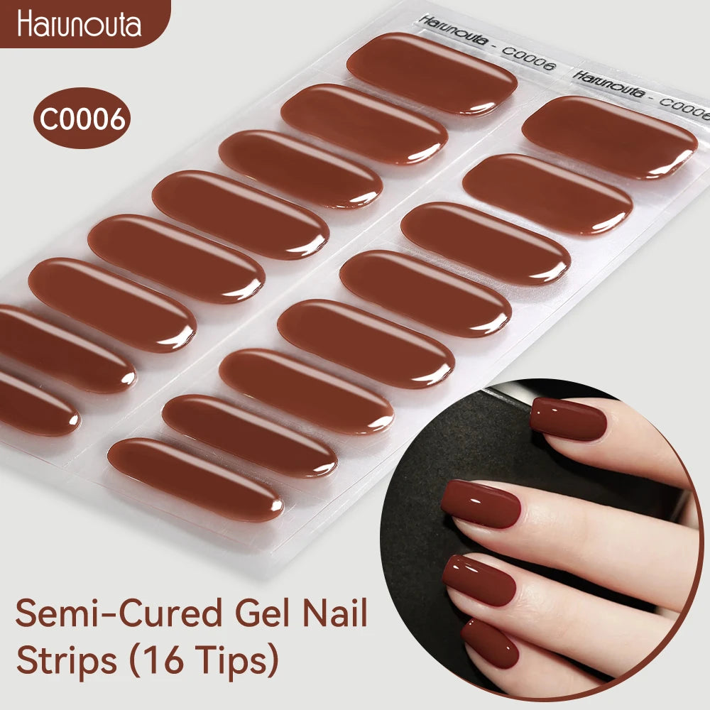 Gradient Auroras Semi Cured Gel Nail Strips Sparkly Shinning DIY Gel Polish