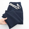 Men's Loose Straight Pants Diagonal Stripes Elastic