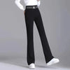 Black Micro Flare High Waist Pants
