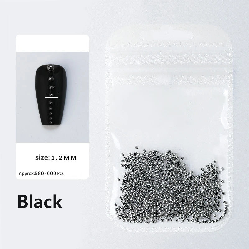 0.4mm-1.5mm Nail Art Beads Steel Ball Metal Micro Caviars Alloy