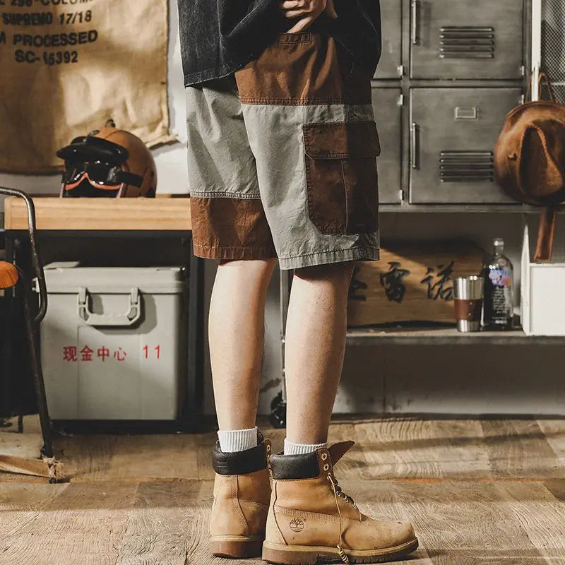 Vintage Summer Casual Shorts Men's Elastic Waist Drawstring
