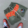 Letter Print Mens Shorts Street Fashion Rhinestone Basketball