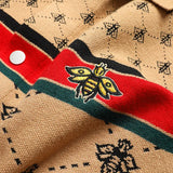 Winter Luxury Bee Embroidery Sweater Soft Warm Wool Mens Cardigans