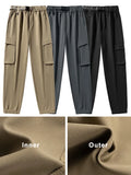 Spring Autumn Cargo Pants Heavy Polyester Workwear Slim Trousers