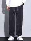 Men's Autumn Winter Corduroy Pants Elastic Waist Business Style