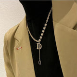 Latest Fashion Jewelry: Sense Micro Zircon D Design - Long Necklace for Winter