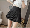 Women's White Pleated Mini Skirt High Waist A-Line
