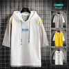 summer hooded quarter sleeved short sleeved T-shirt hoodie loose fitting t-shirt