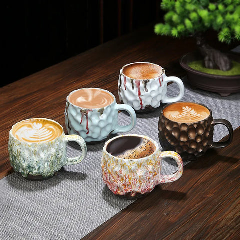 Interval 260ml/9.15oz Vintage Style Handcrafted Ceramic Coffee Cup Sipping