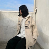 Spring Vibes: Japanese Baseball Jacket with Letter Print for Women and Stylish Bomber