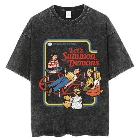 Pullover Vintage T-Shirt Funny Demons Hip Hop Goth Harajuku Y2k