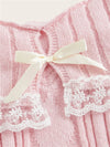 Y2K Off Shoulder Pink Knit Sweater Grunge Streetwear