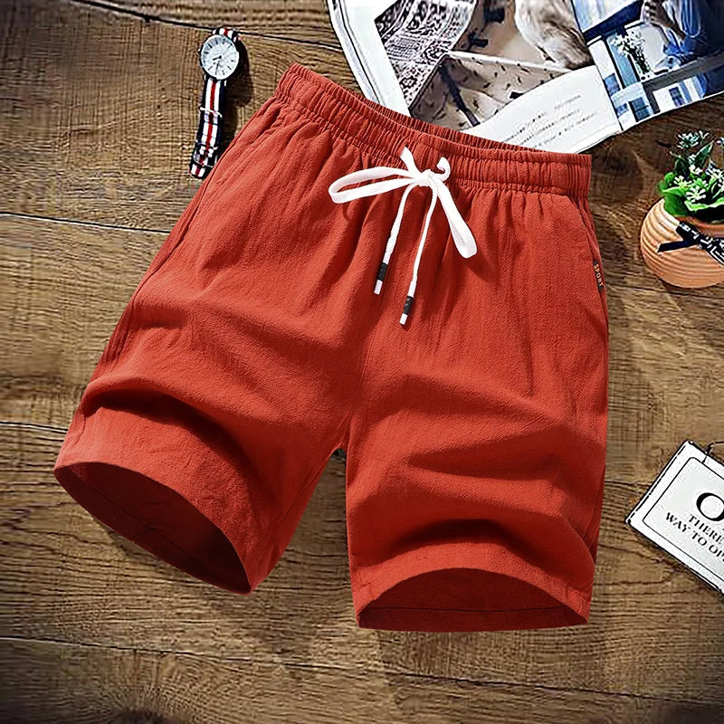 Summer Shorts Men Solid Casual Shorts Men 100% Cotton Cargo Shorts