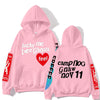 Graffiti Print Padded Sweatshirt Lucky Me I See Ghosts Graphic Y2k