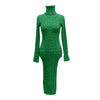Women’s Turtleneck Knitted Bodycon Midi Dress