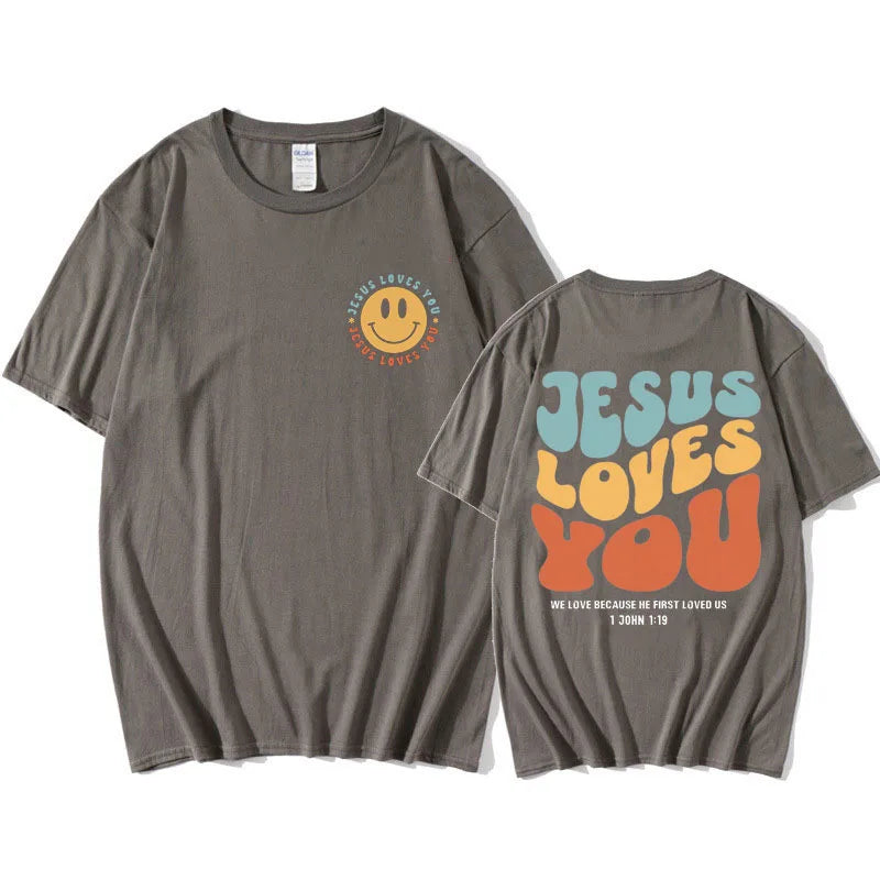 Jesus Loves You Funny T Shirt Men Christian Jesus Aesthetic T-shirt