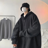 Classic Solid Color Casual Hoodies Oversized Loose Hooded Knitwear