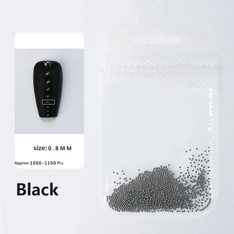 0.4mm-1.5mm Nail Art Beads Steel Ball Metal Micro Caviars Alloy