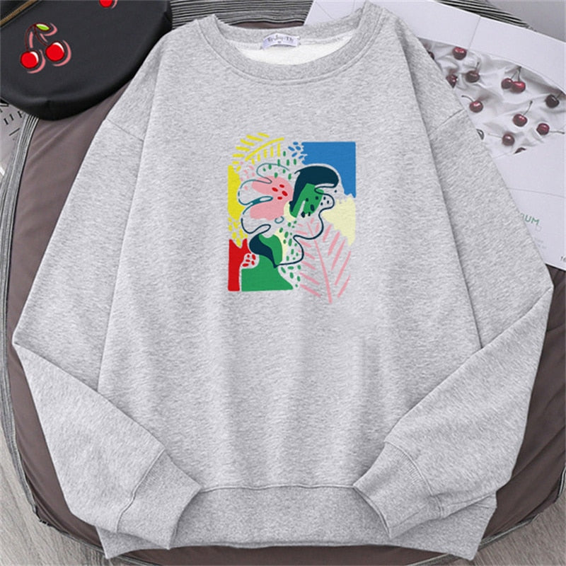 Sweatshirts Hoodies Women Casual Overisized Vintage Fashion Aesthetic Art Clothes Cotton Pullover