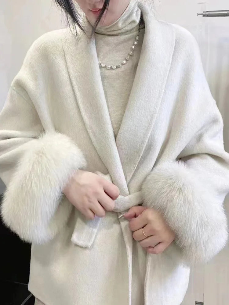 Patchwork Woolen Coat Beautiful Jacket Autumn 2024