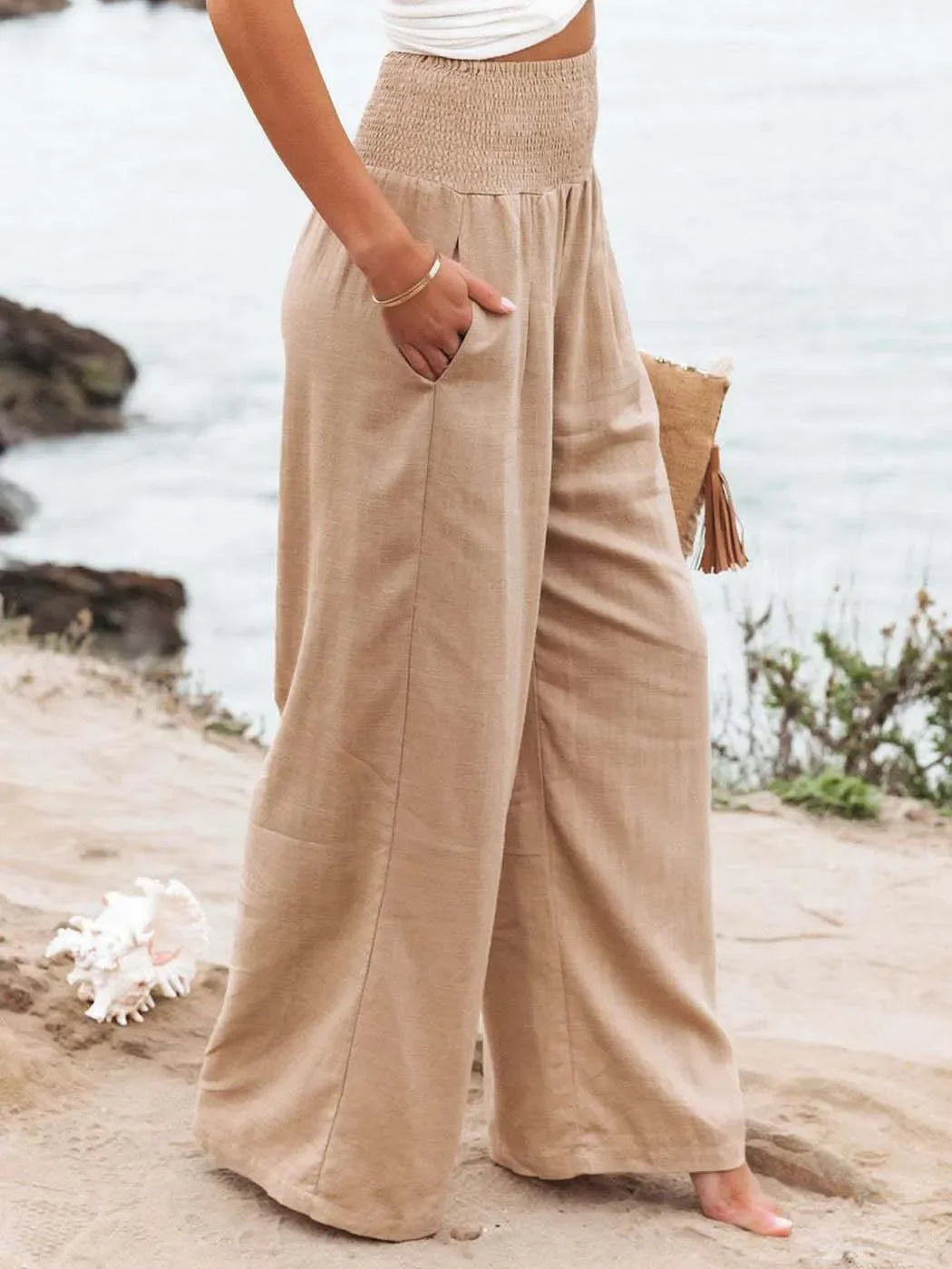 Bloomers With Pockets harem Pants Elastic High Waist