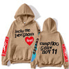 Graffiti Print Padded Sweatshirt Lucky Me I See Ghosts Graphic Y2k