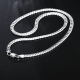 Sterling Silver 6mm Side Chain 8/18/20/22/24 Inch Necklace