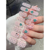 Pink Christmas Nail Stickers with Mini Tree and Glitter Stars