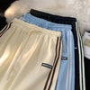Striped Sweatpants High Waisted Loose Straight