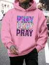 Pray Print Men's Casual Fleece Hoodie